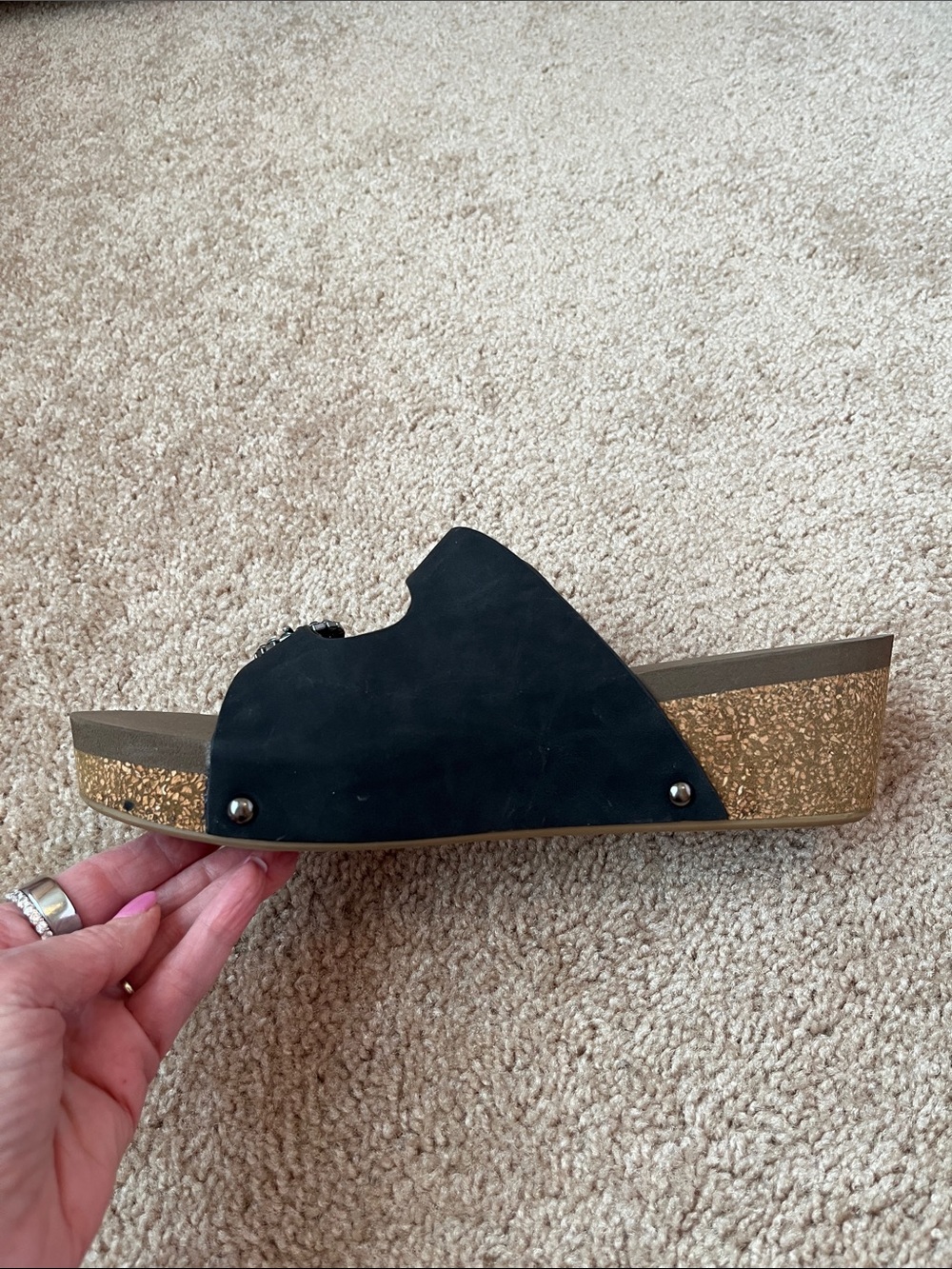 Andiamo Studded Rhinestone Slides - Picture 3 of 9